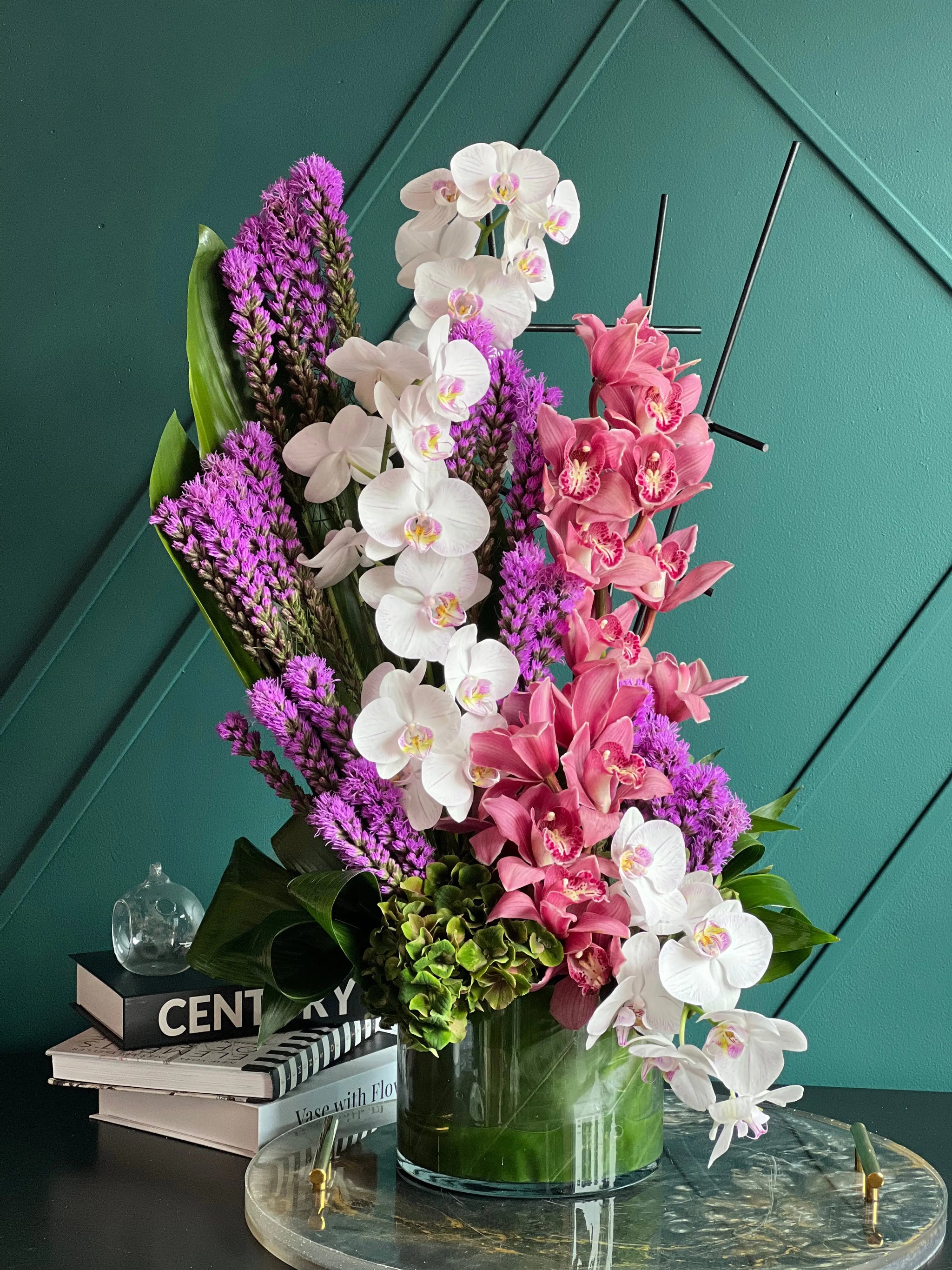 Modern Orchid Masterpiece | Luxury Tall Floral Design buy online Luxury Flowers Miami