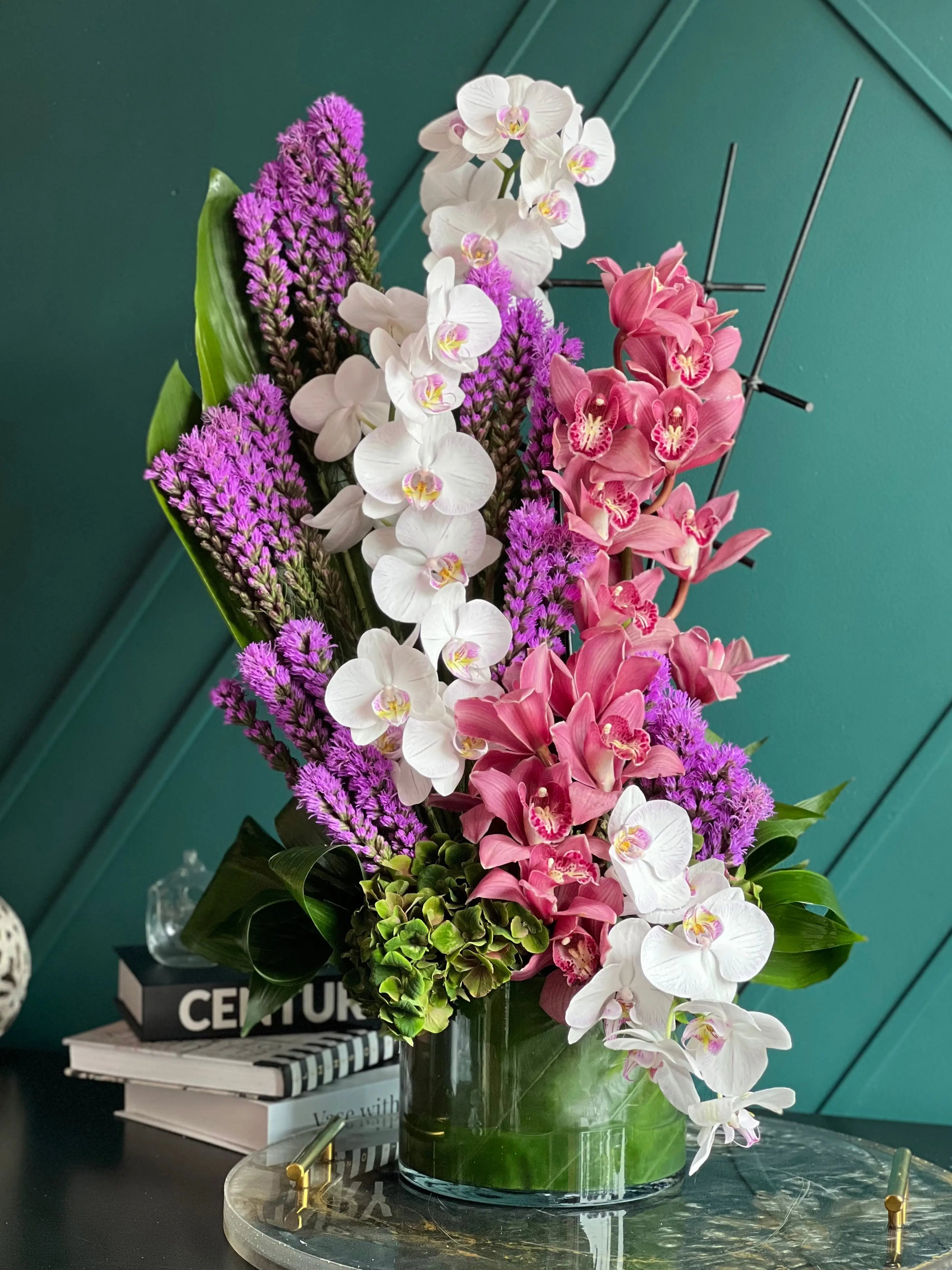 Modern Orchid Masterpiece | Luxury Tall Floral Design buy online Luxury Flowers Miami