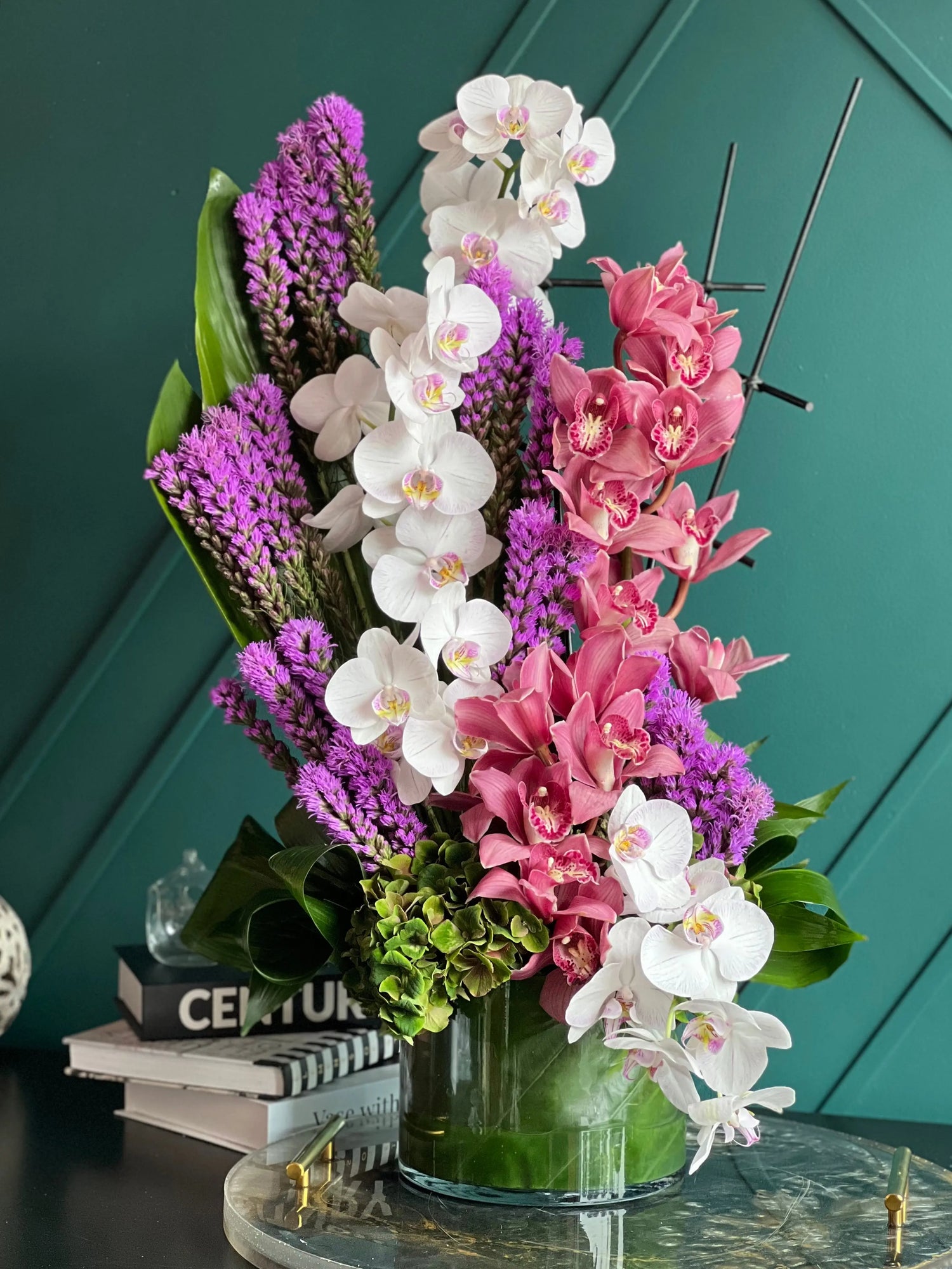 Modern Orchid Masterpiece | Luxury Tall Floral Design buy online Luxury Flowers Miami