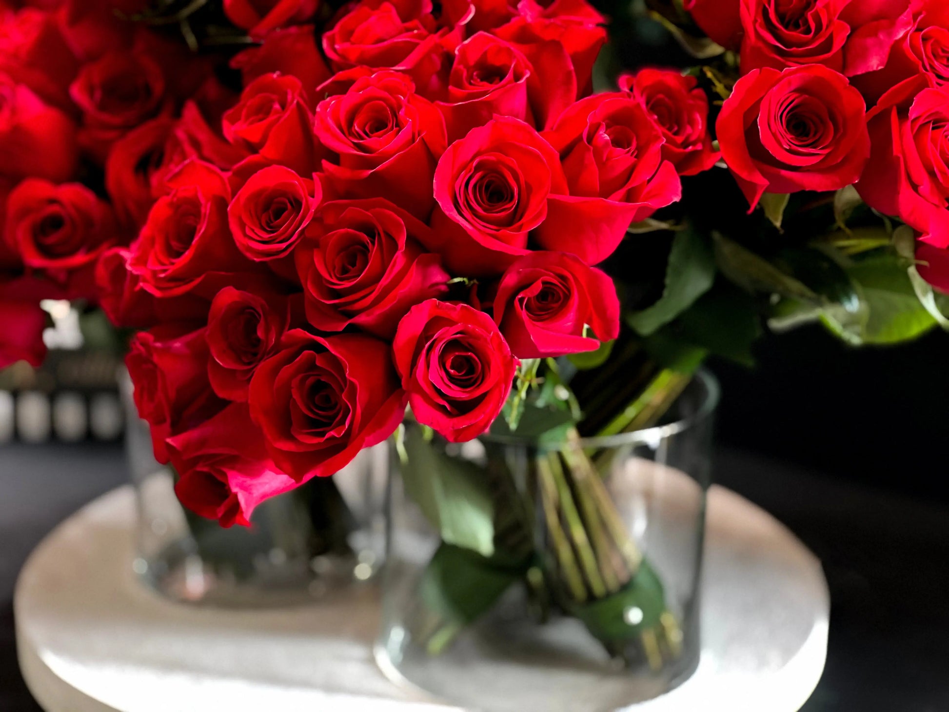 Amore | 200 Roses in custom cement tray buy online Luxury Flowers Miami