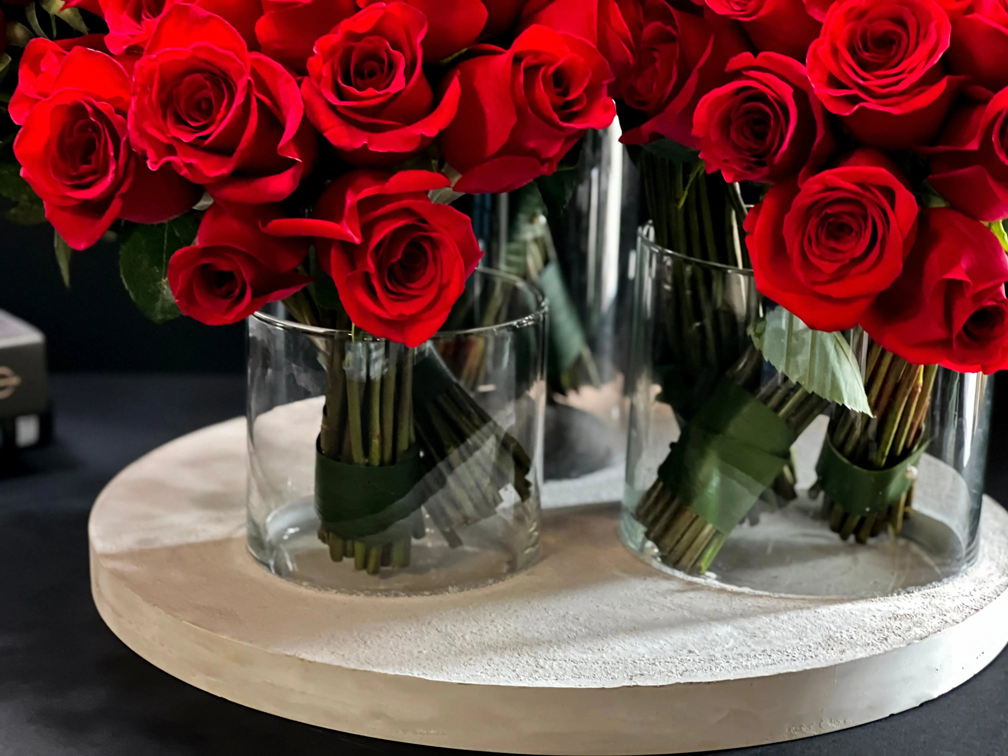 Amore | 200 Roses in custom cement tray buy online Luxury Flowers Miami