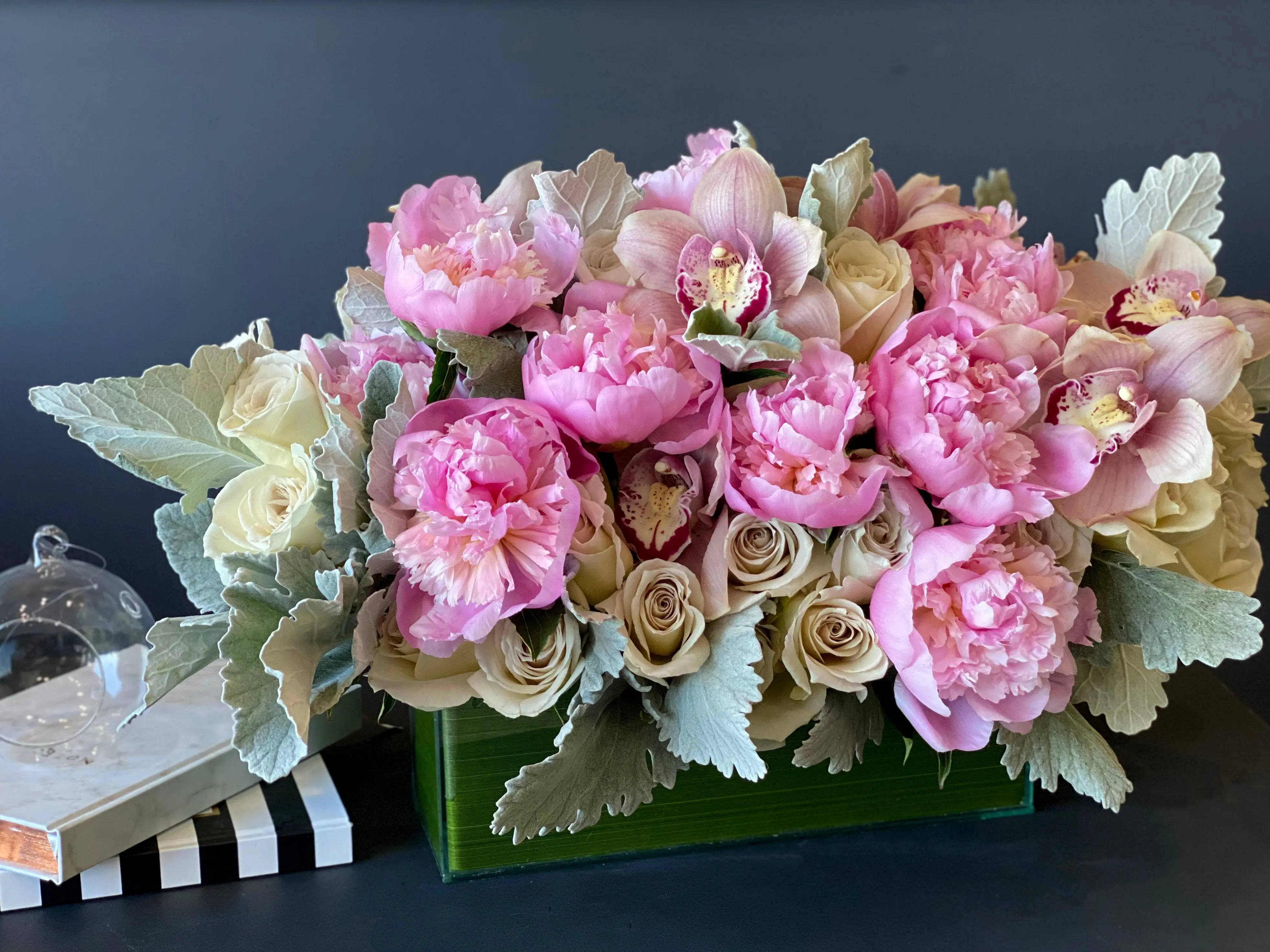 Pastel Love | Flower Design With Roses, Orchids And Peonies buy online Luxury Flowers Miami