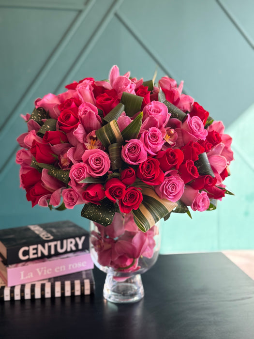 Imperial Bloom — 125 Roses & Cymbidium Orchids