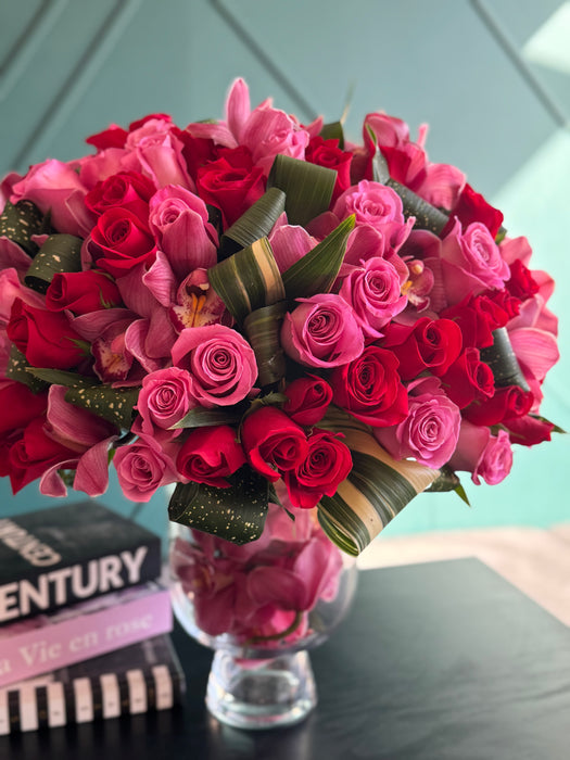 Imperial Bloom — 125 Roses & Cymbidium Orchids