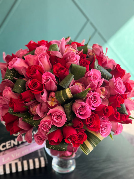 Imperial Bloom — 125 Roses & Cymbidium Orchids