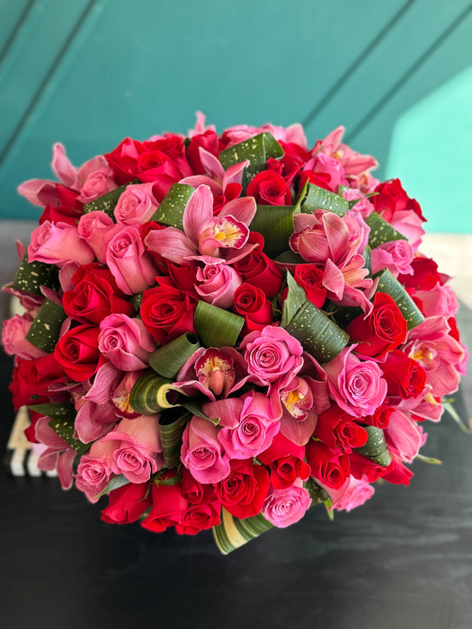 Imperial Bloom — 125 Roses & Cymbidium Orchids