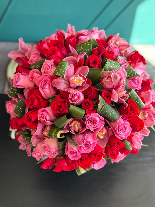 Imperial Bloom — 125 Roses & Cymbidium Orchids