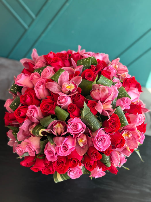 Imperial Bloom — 125 Roses & Cymbidium Orchids