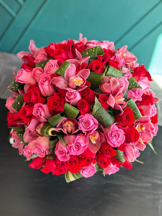 Imperial Bloom — 125 Roses & Cymbidium Orchids