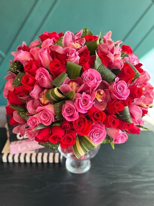 Imperial Bloom — 125 Roses & Cymbidium Orchids