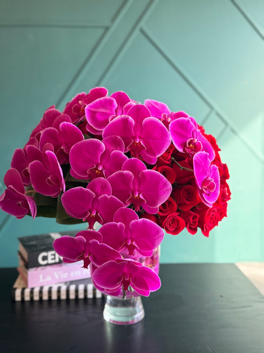 Forever Yours — 150 Red Roses & Phalaenopsis Orchids