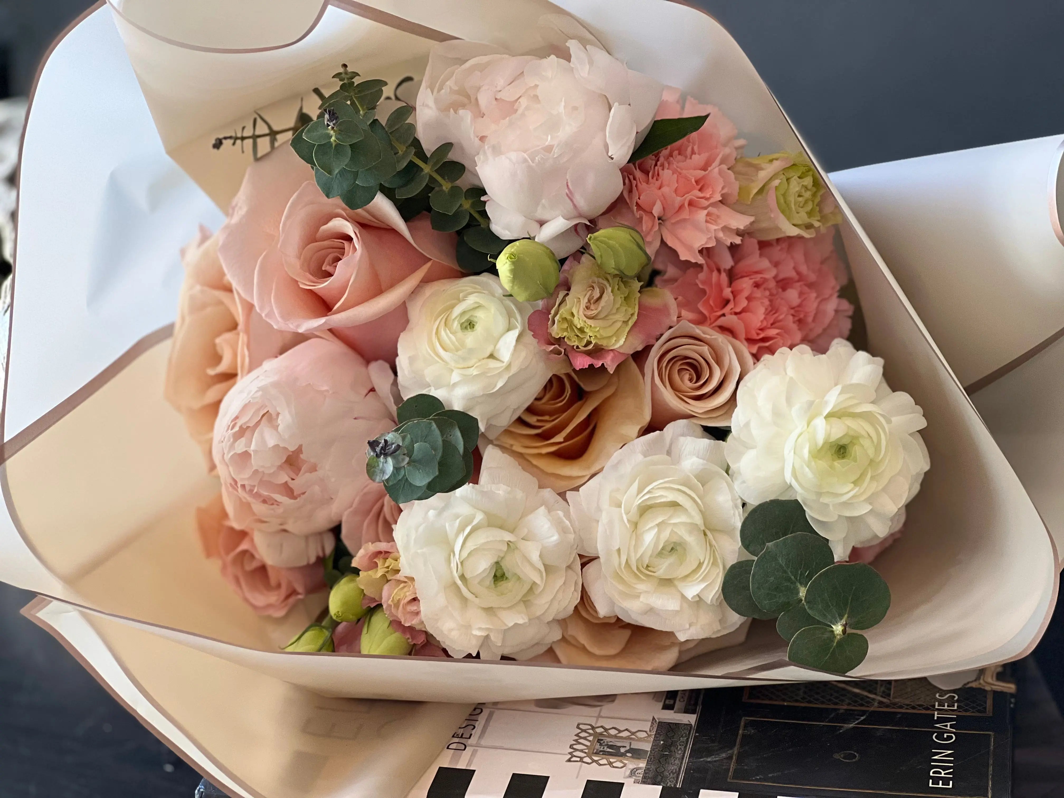 Peonies Love | Handcrafted European Bouquet buy online Luxury Flowers Miami