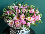 100 tulips 50 peonies arrangement miami