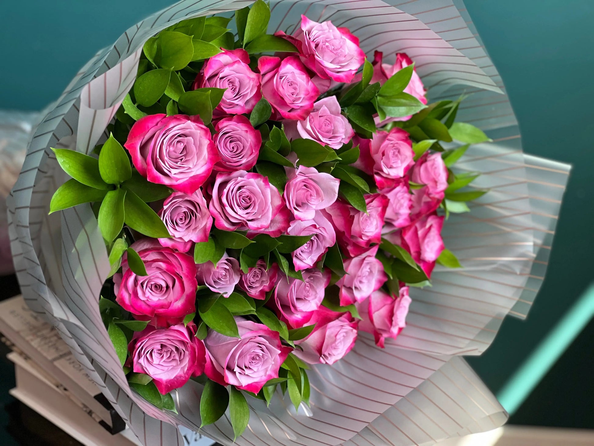 Deep Purple Roses Miami | Luxury Floral Arrangement buy online Luxury Flowers Miami