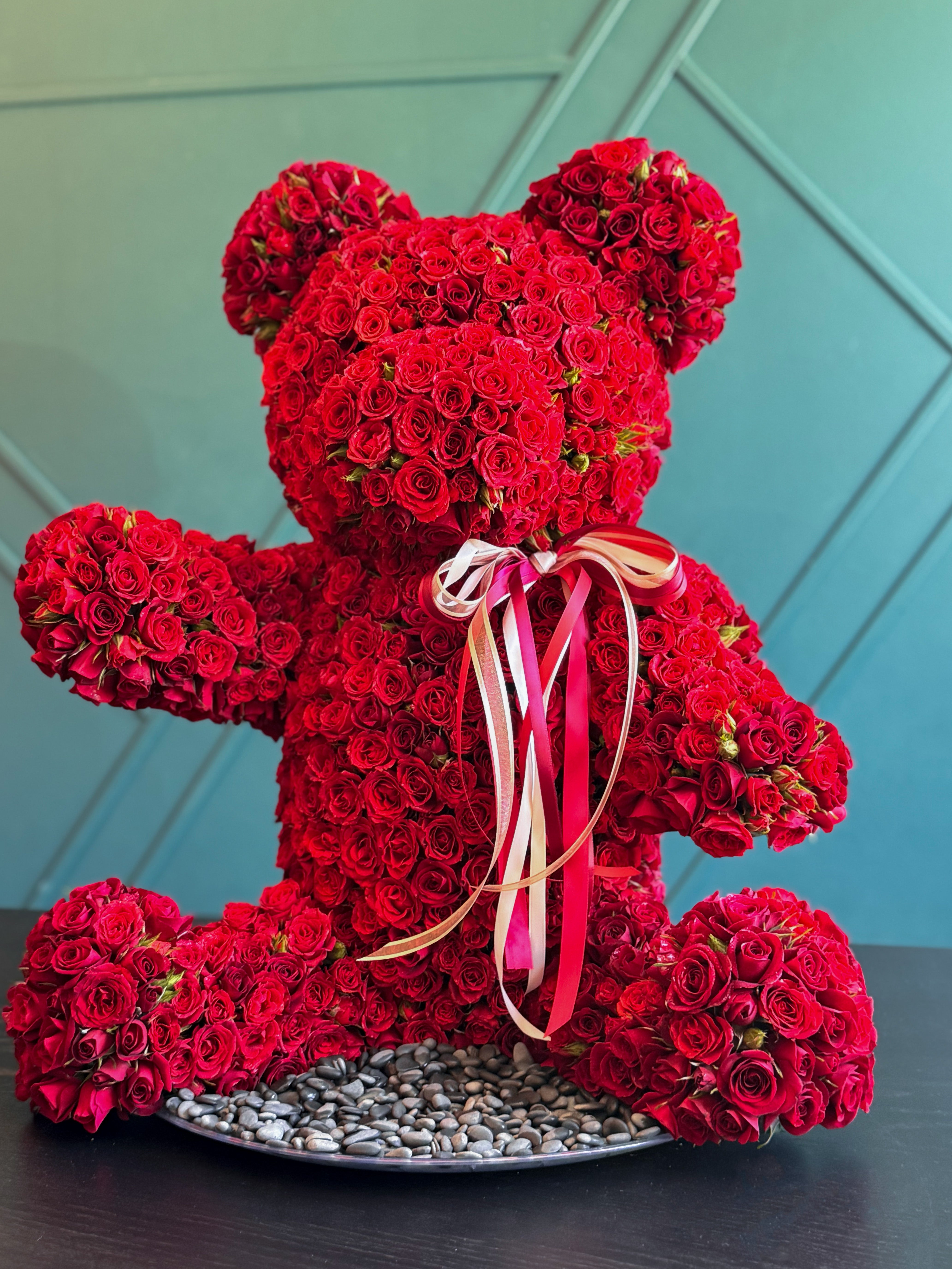 Fresh Cut Roses - Giant Teddy Bear