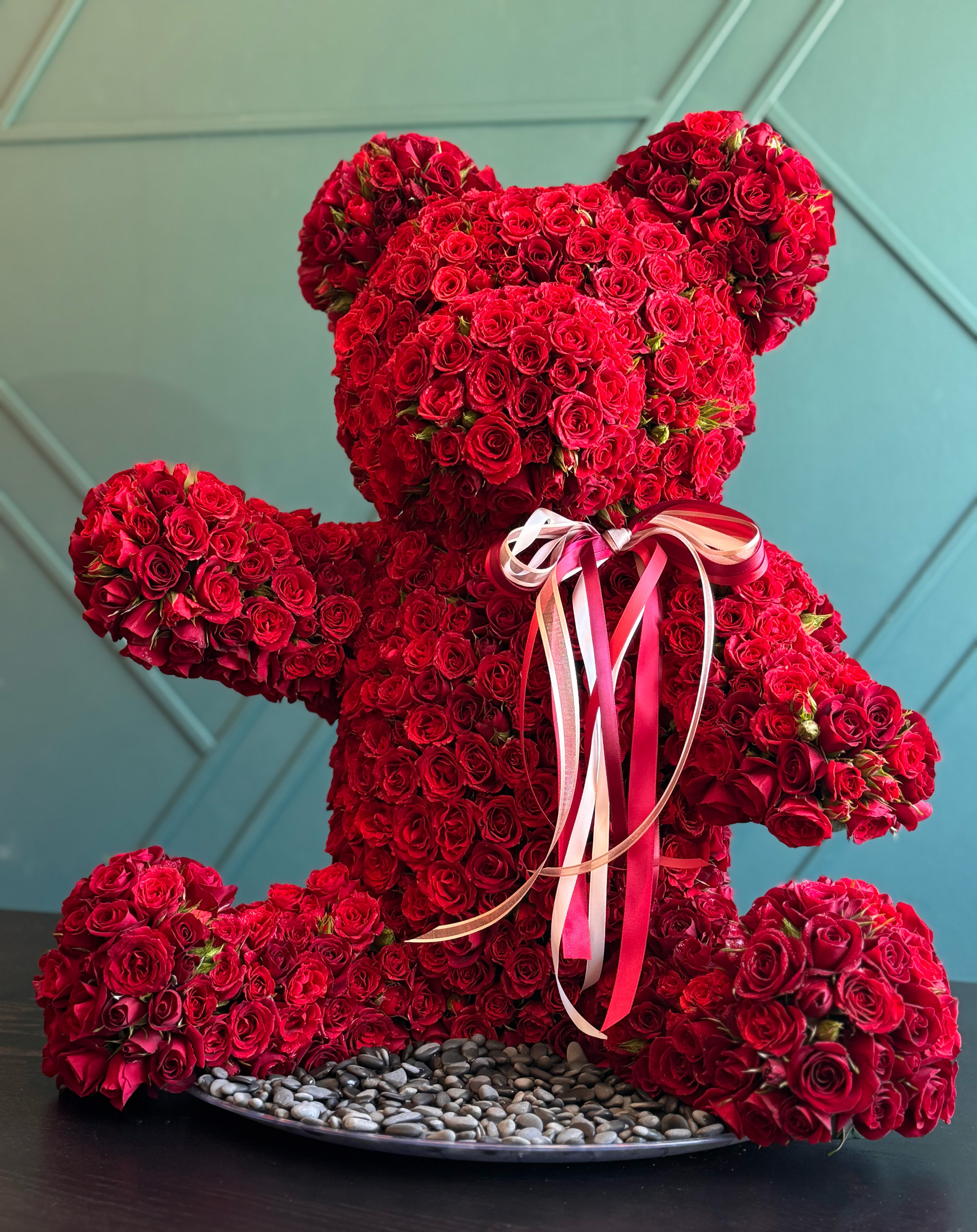 Fresh Cut Roses - Giant Teddy Bear