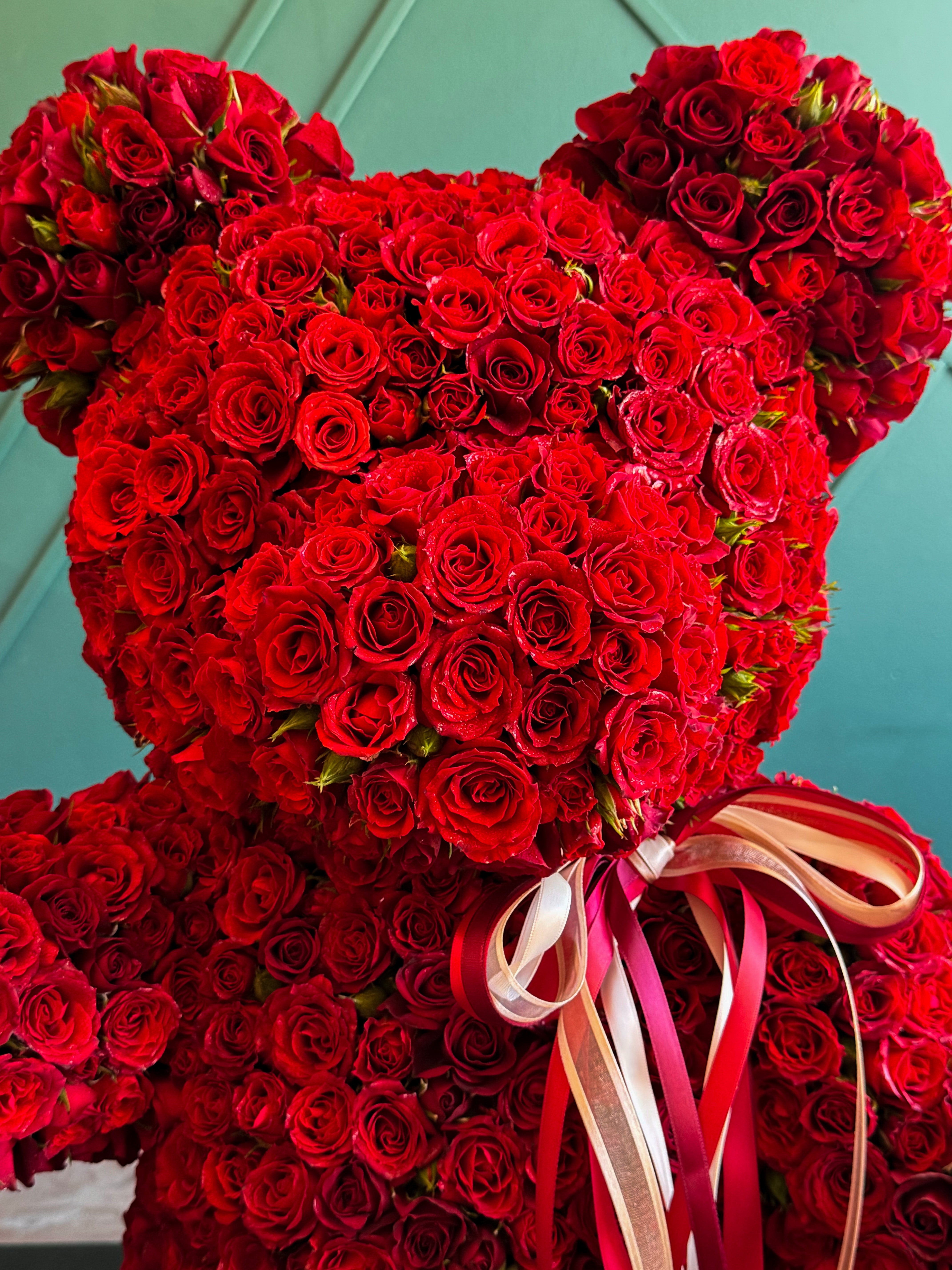 Fresh Cut Roses - Giant Teddy Bear