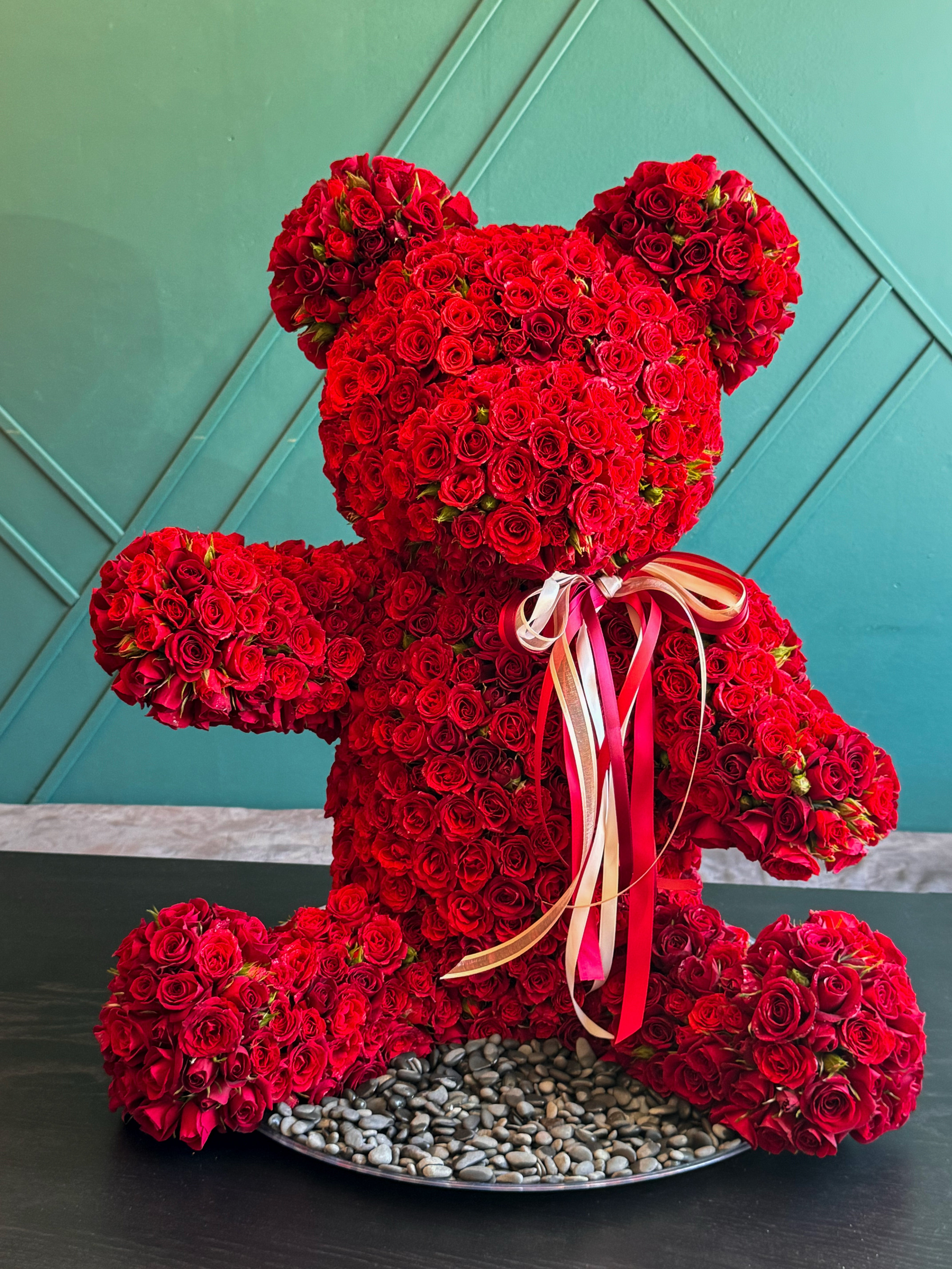 Fresh Cut Roses - Giant Teddy Bear