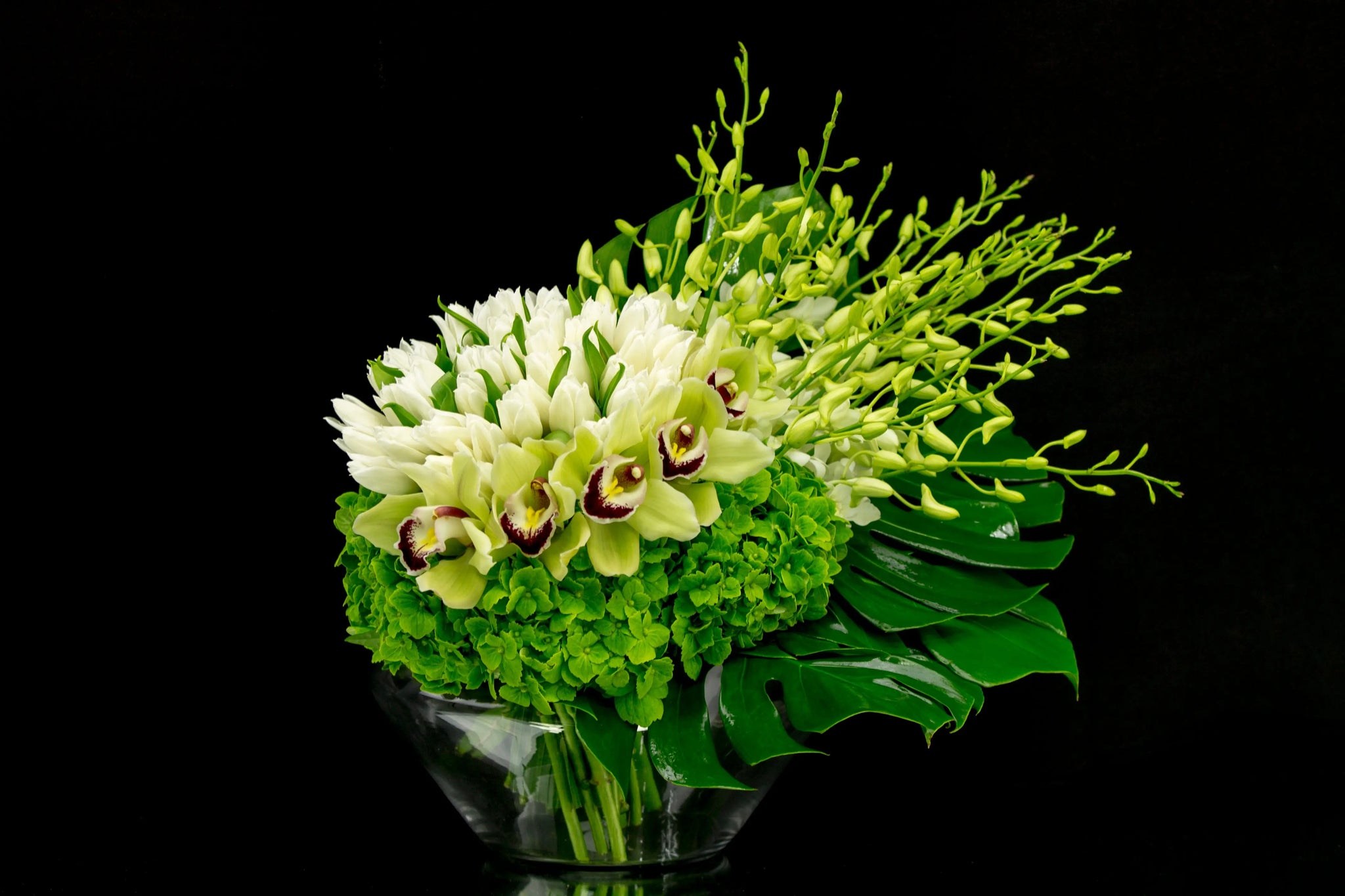Luxury Green Floral Design | Green Cloud Arrangement buy online Luxury Flowers Miami