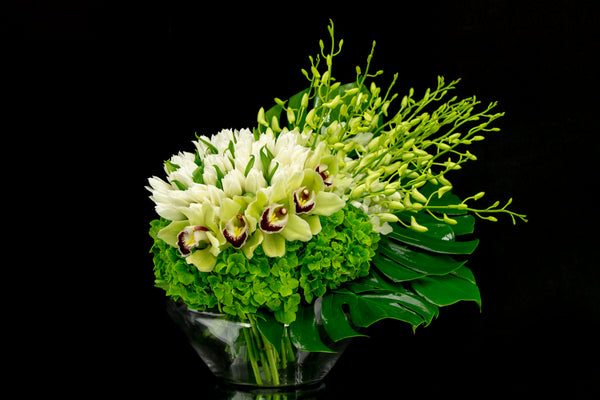 Green Cloud Arrangement | Luxury Green Floral Design buy online Luxury Flowers Miami