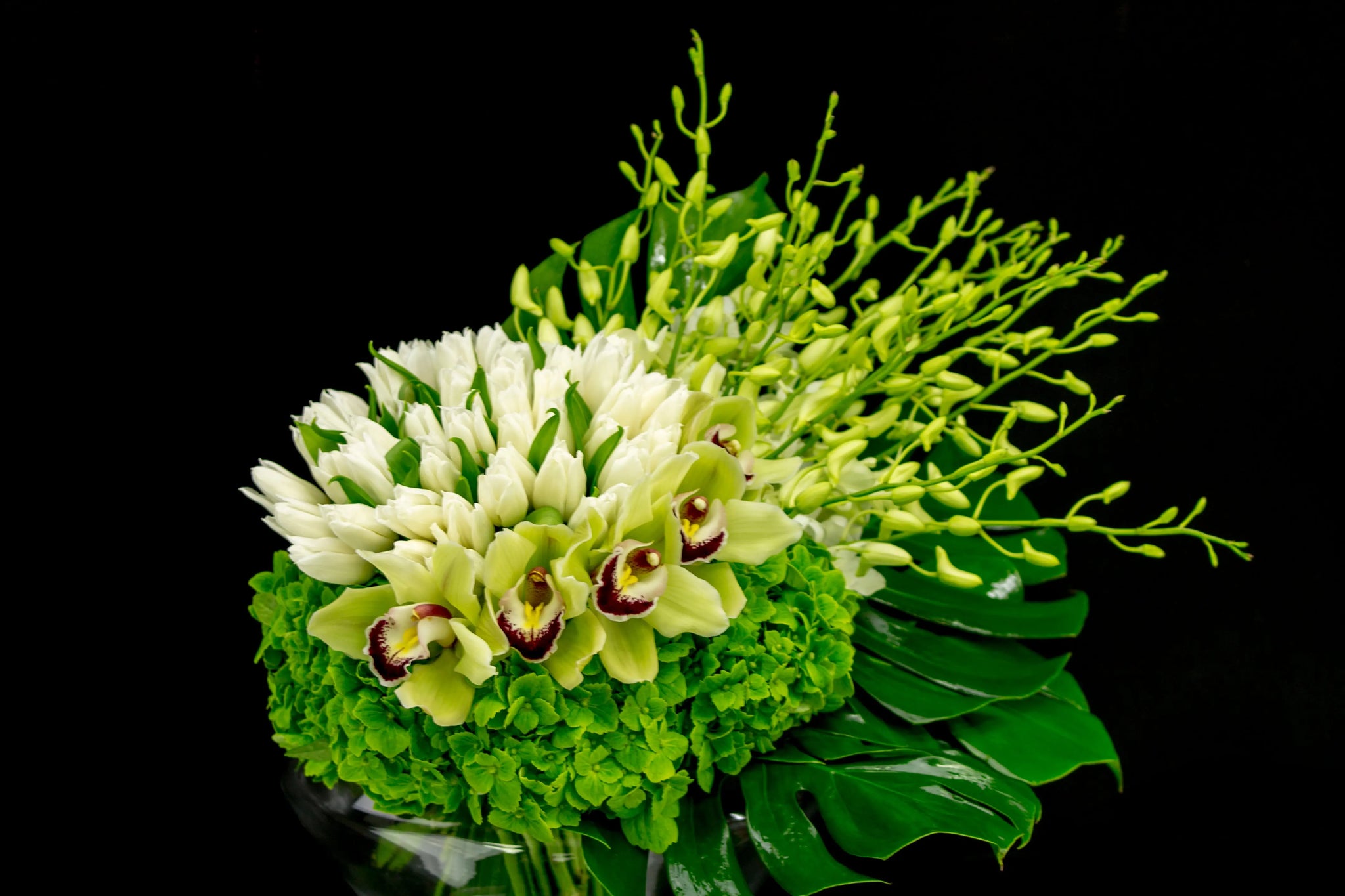 Luxury Green Floral Design | Green Cloud Arrangement buy online Luxury Flowers Miami