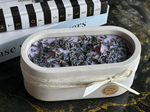 Handmade Lavender Candle in Concrete Container buy online Luxury Flowers Miami
