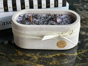 Handmade Lavender Candle in Concrete Container buy online Luxury Flowers Miami
