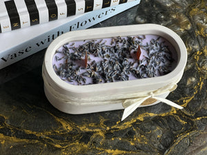 Handmade Lavender Candle in Concrete Container buy online Luxury Flowers Miami