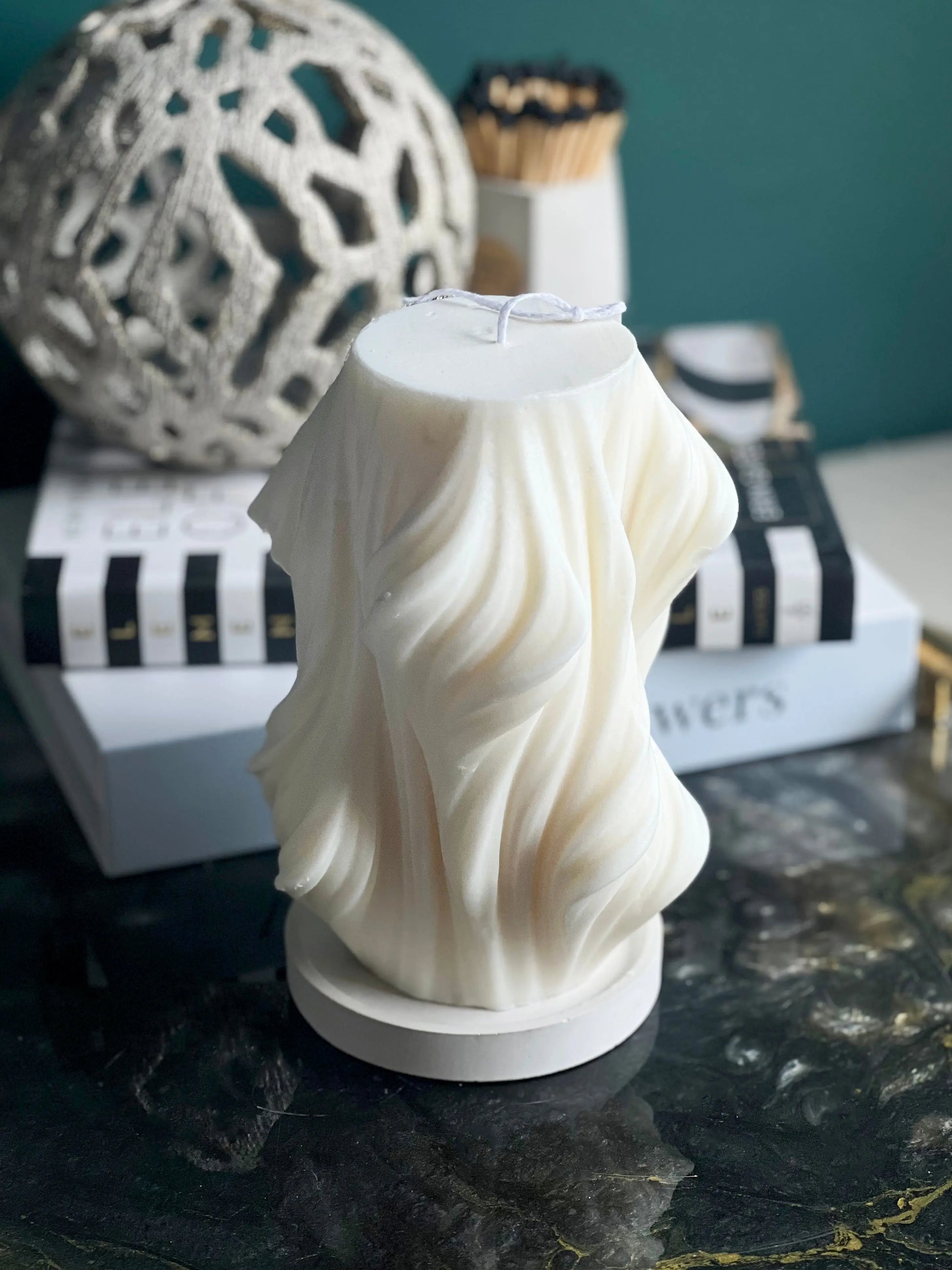 Fabric Effect Candle |  Handmade Soy Wax Art Candle buy online Luxury Flowers Miami