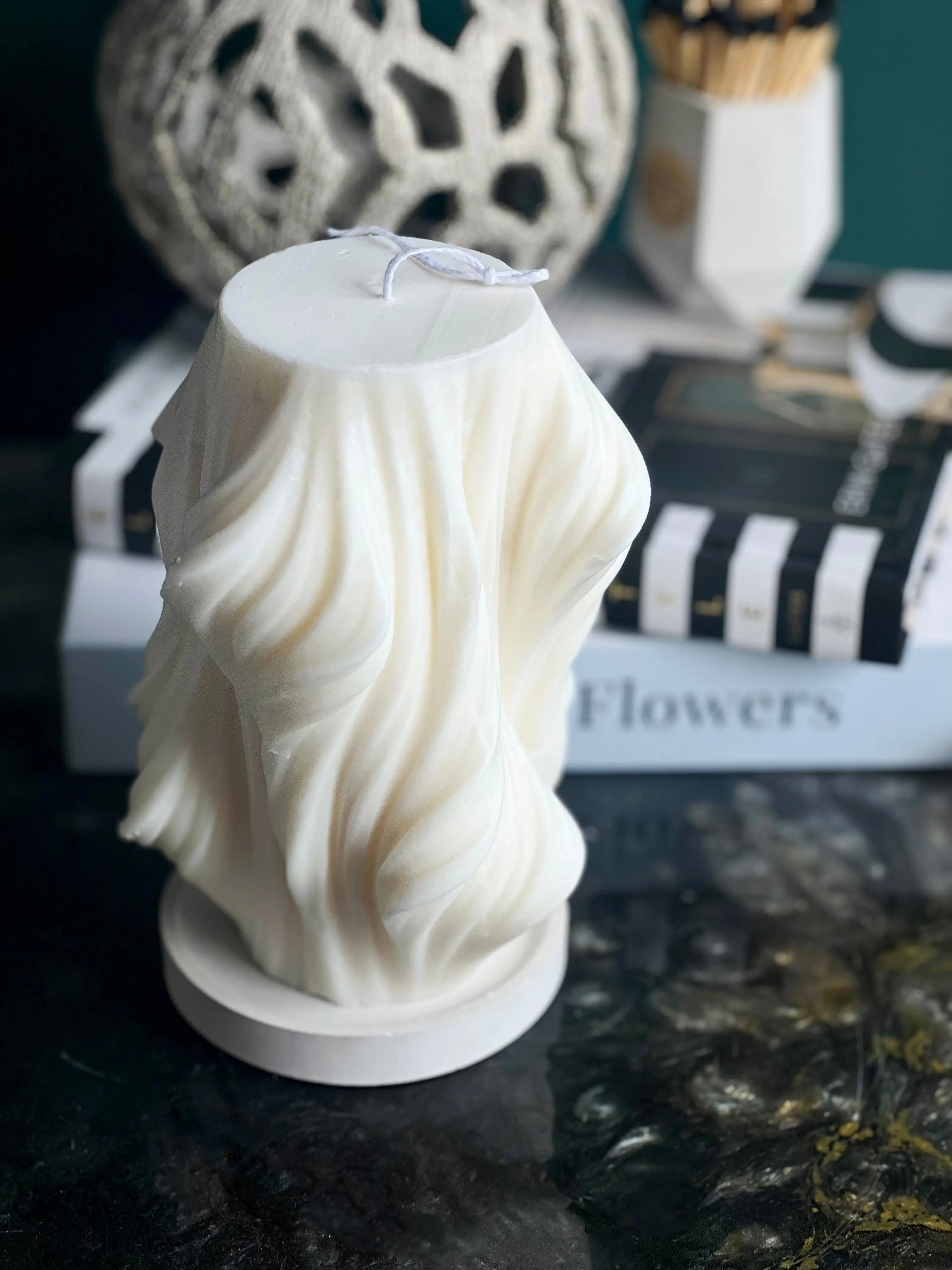Fabric Effect Candle |  Handmade Soy Wax Art Candle buy online Luxury Flowers Miami