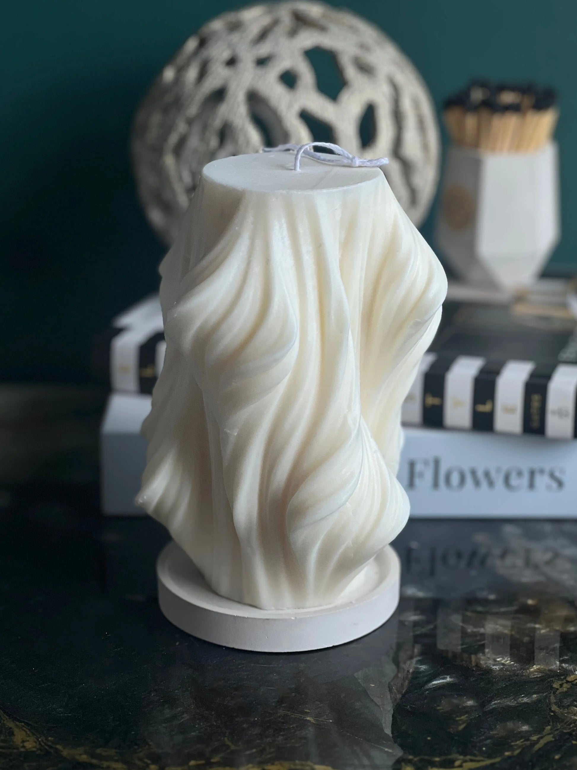 Fabric Effect Candle |  Handmade Soy Wax Art Candle buy online Luxury Flowers Miami