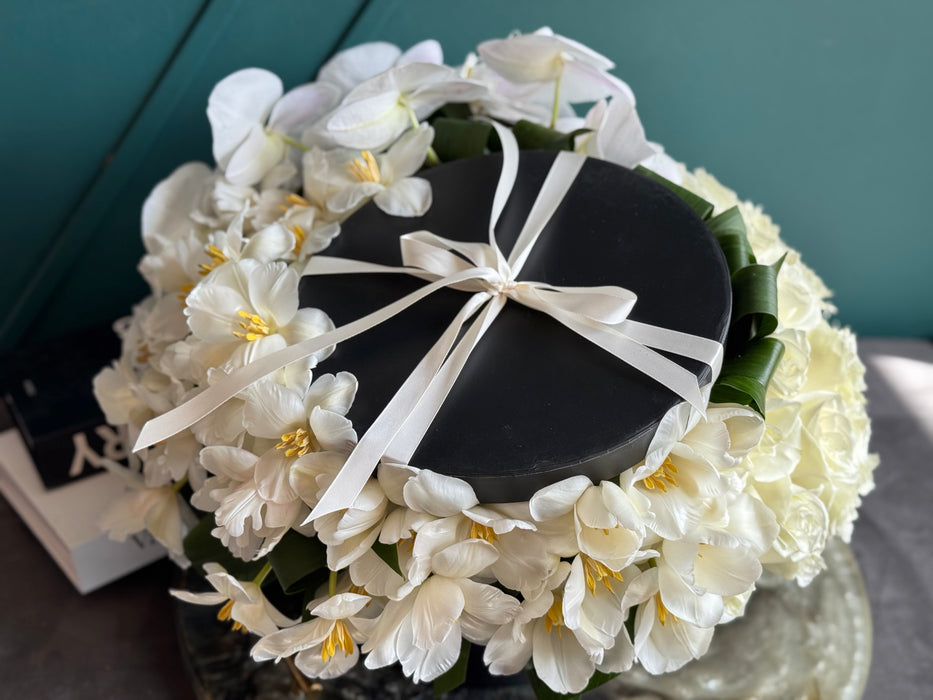 Roses,Tulips and Orchids | Flower Arrangement in a  box