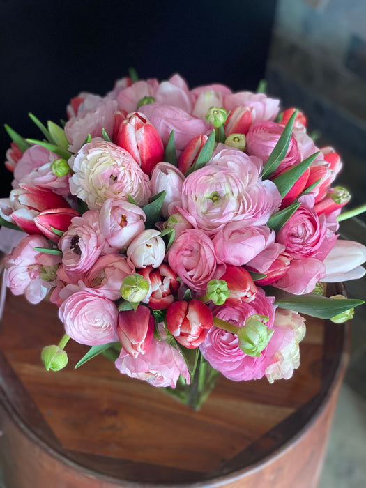 My Bright Spring - Tulip & Ranunculus Floral Arrangement