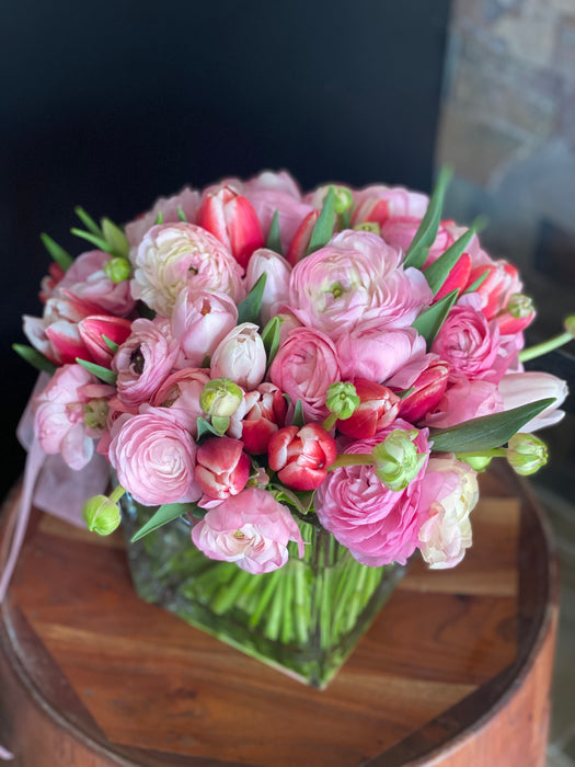 My Bright Spring - Tulip & Ranunculus Floral Arrangement
