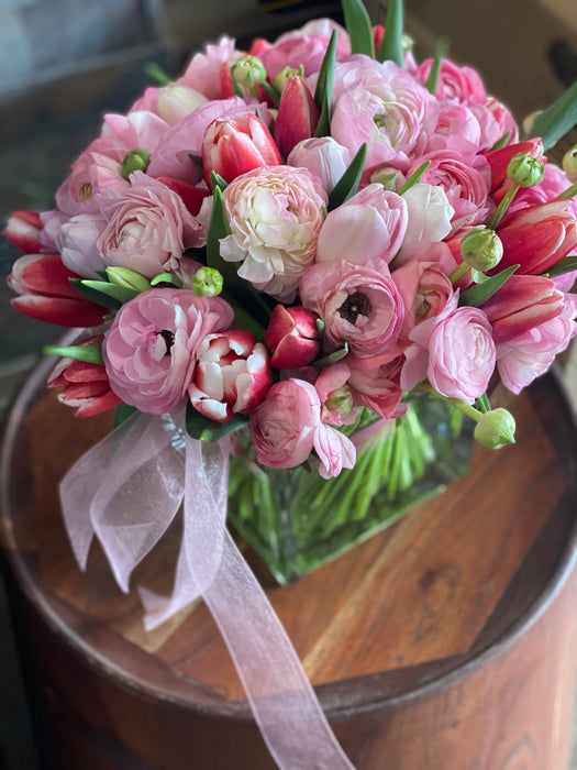 My Bright Spring - Tulip & Ranunculus Floral Arrangement