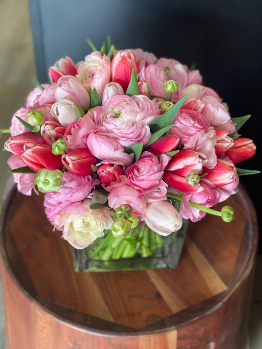 My Bright Spring - Tulip & Ranunculus Floral Arrangement