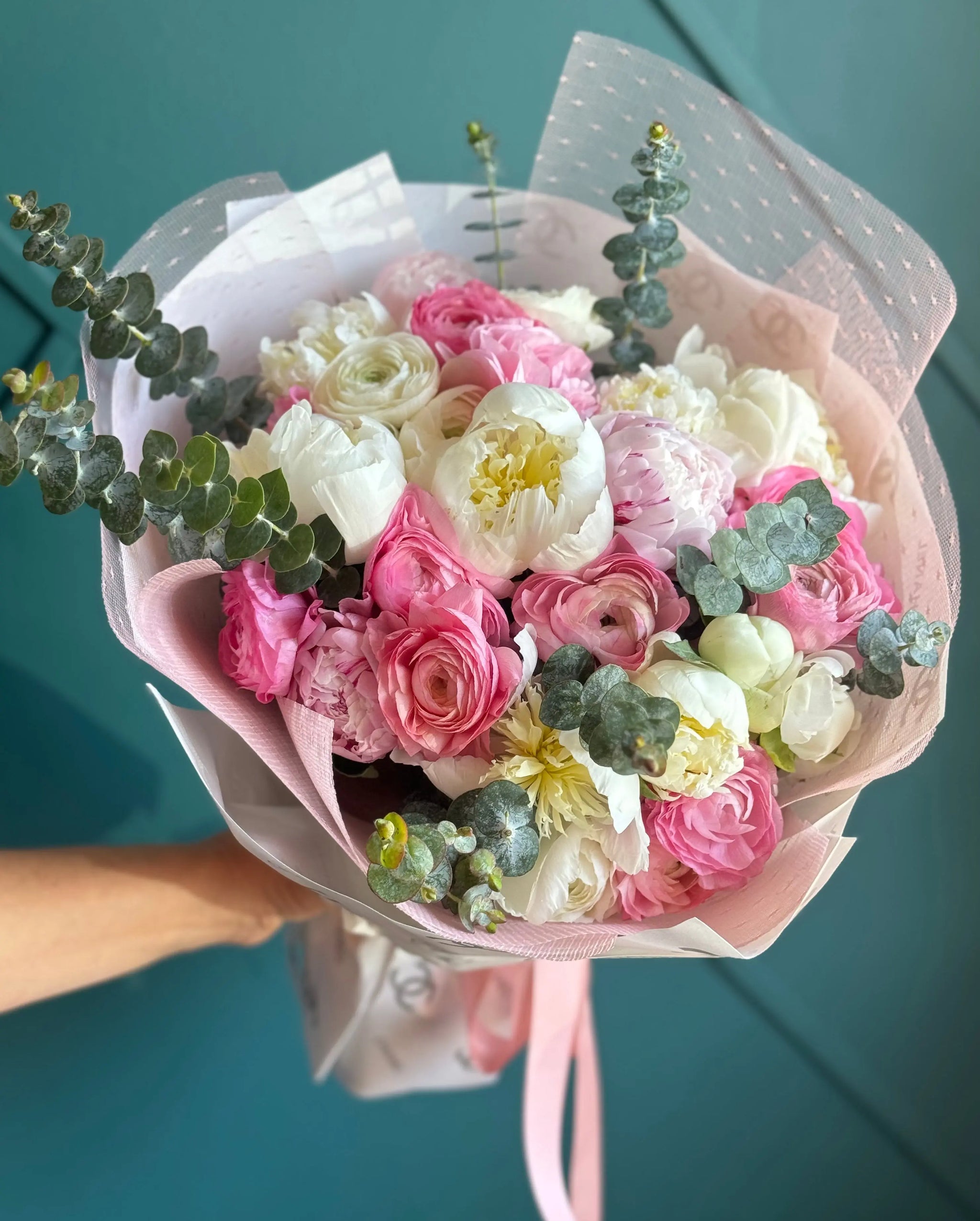 Garden Elegance Bouquet | Luxury Peonies and Ranunculus Bouquet Miami buy online Luxury Flowers Miami