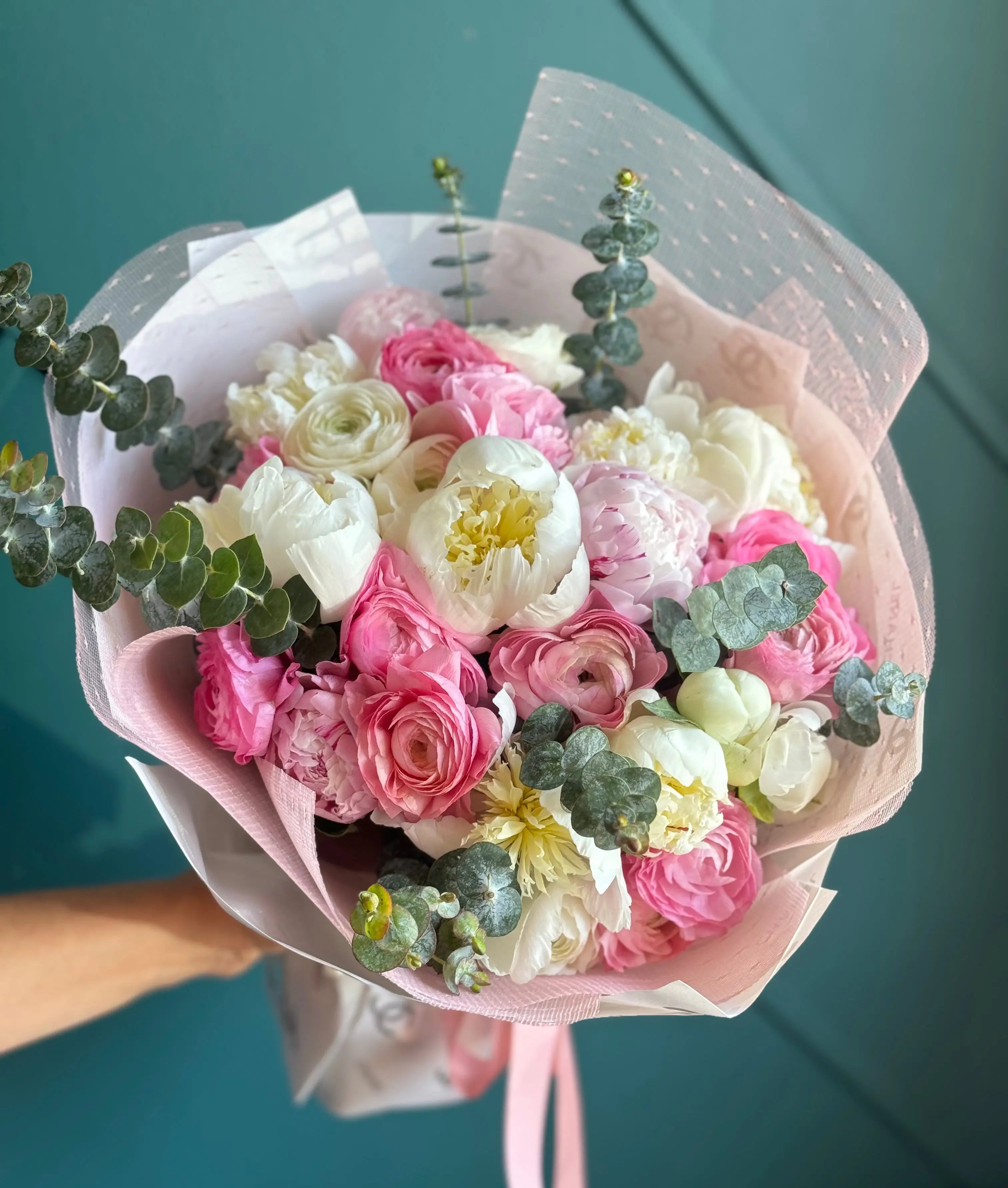 Garden Elegance Bouquet | Luxury Peonies and Ranunculus Bouquet Miami buy online Luxury Flowers Miami