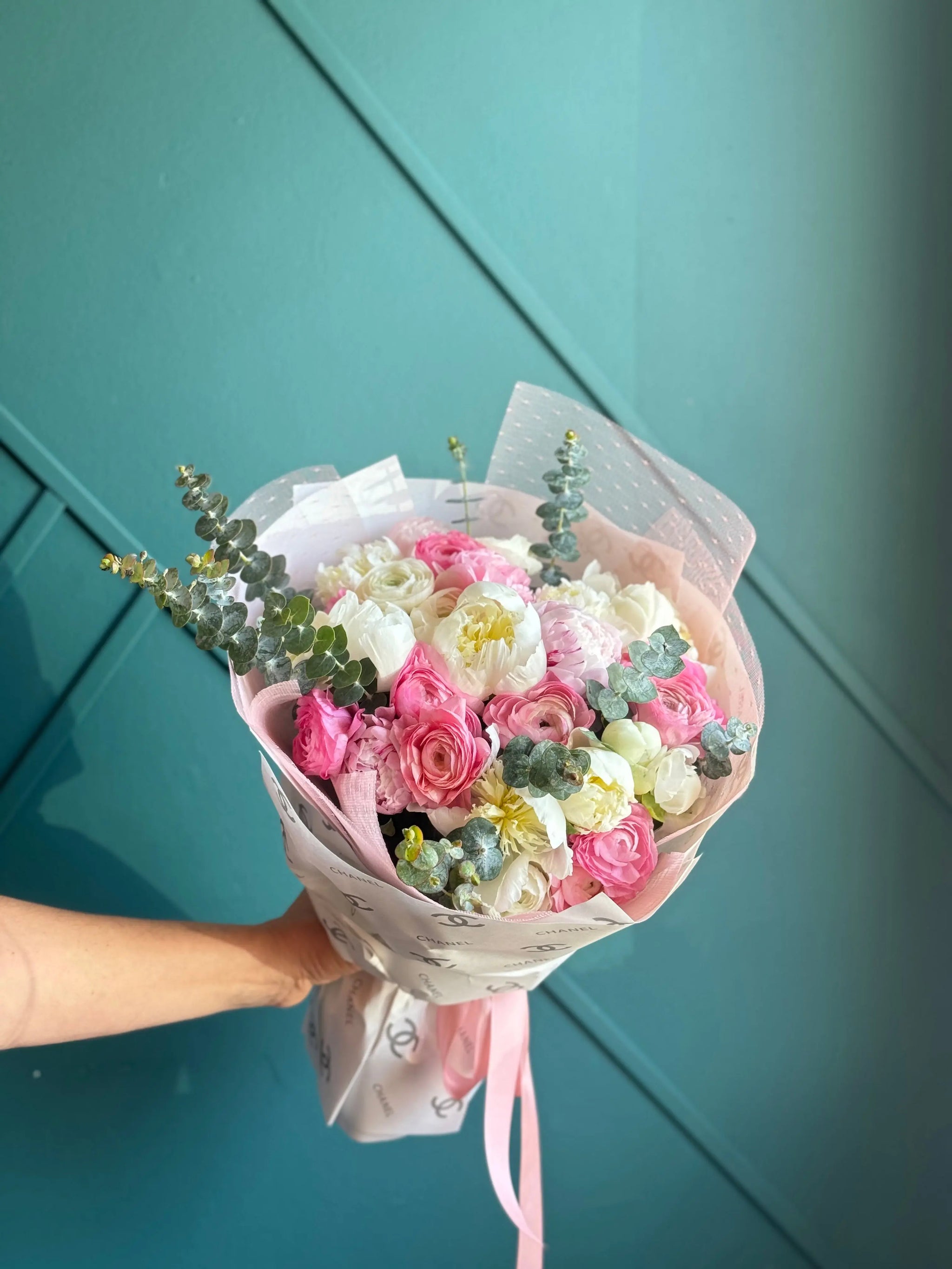 Garden Elegance Bouquet | Luxury Peonies and Ranunculus Bouquet Miami buy online Luxury Flowers Miami