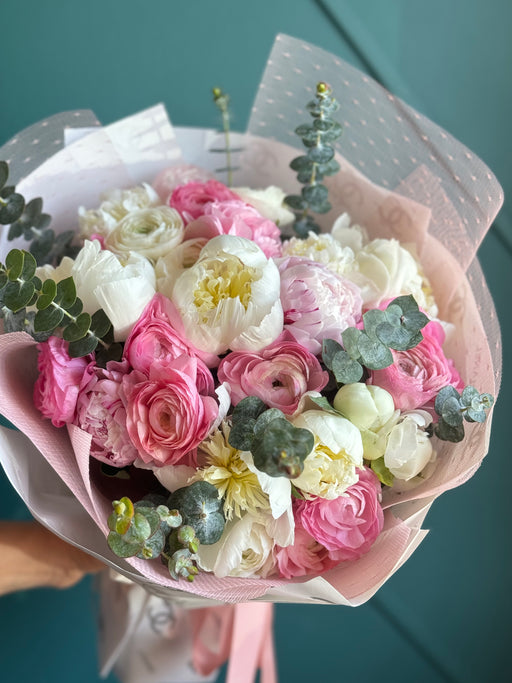 peonies and ranunculus bouquet miami