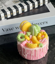 Macaron Cake Candle | Handmade Dessert Soy Candle buy online Luxury Flowers Miami
