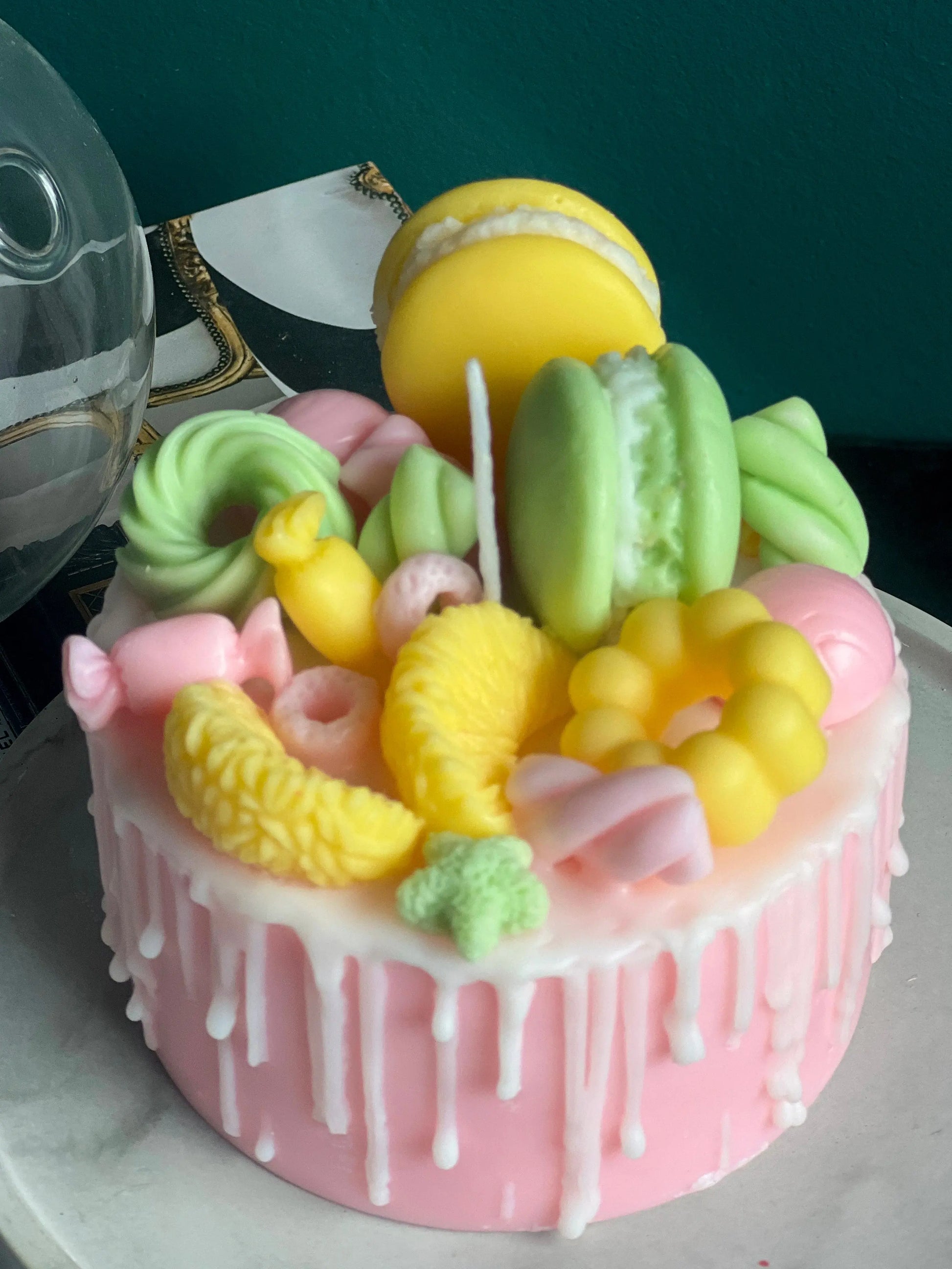 Macaron Cake Candle | Handmade Dessert Soy Candle buy online Luxury Flowers Miami