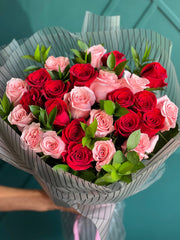Two Dozen Red & Pink Roses | Luxury Flowers Miami buy online Luxury Flowers Miami