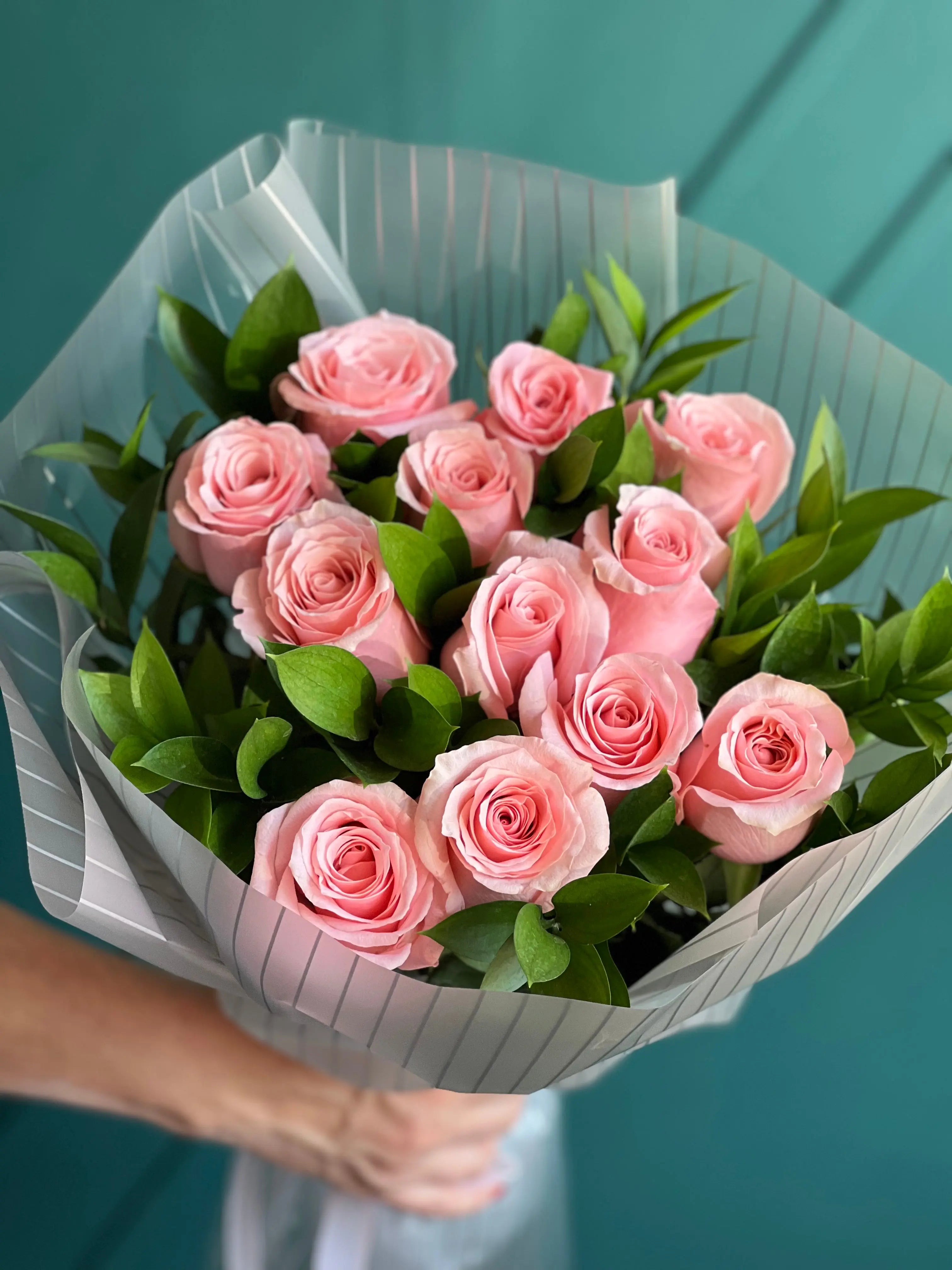 Premium Dozen Pink Roses | Luxury Flowers Miami buy online Luxury Flowers Miami