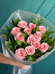 Premium Dozen Pink Roses | Luxury Flowers Miami buy online Luxury Flowers Miami