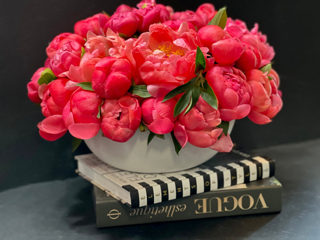 Large coral peony flower arrangement Miami