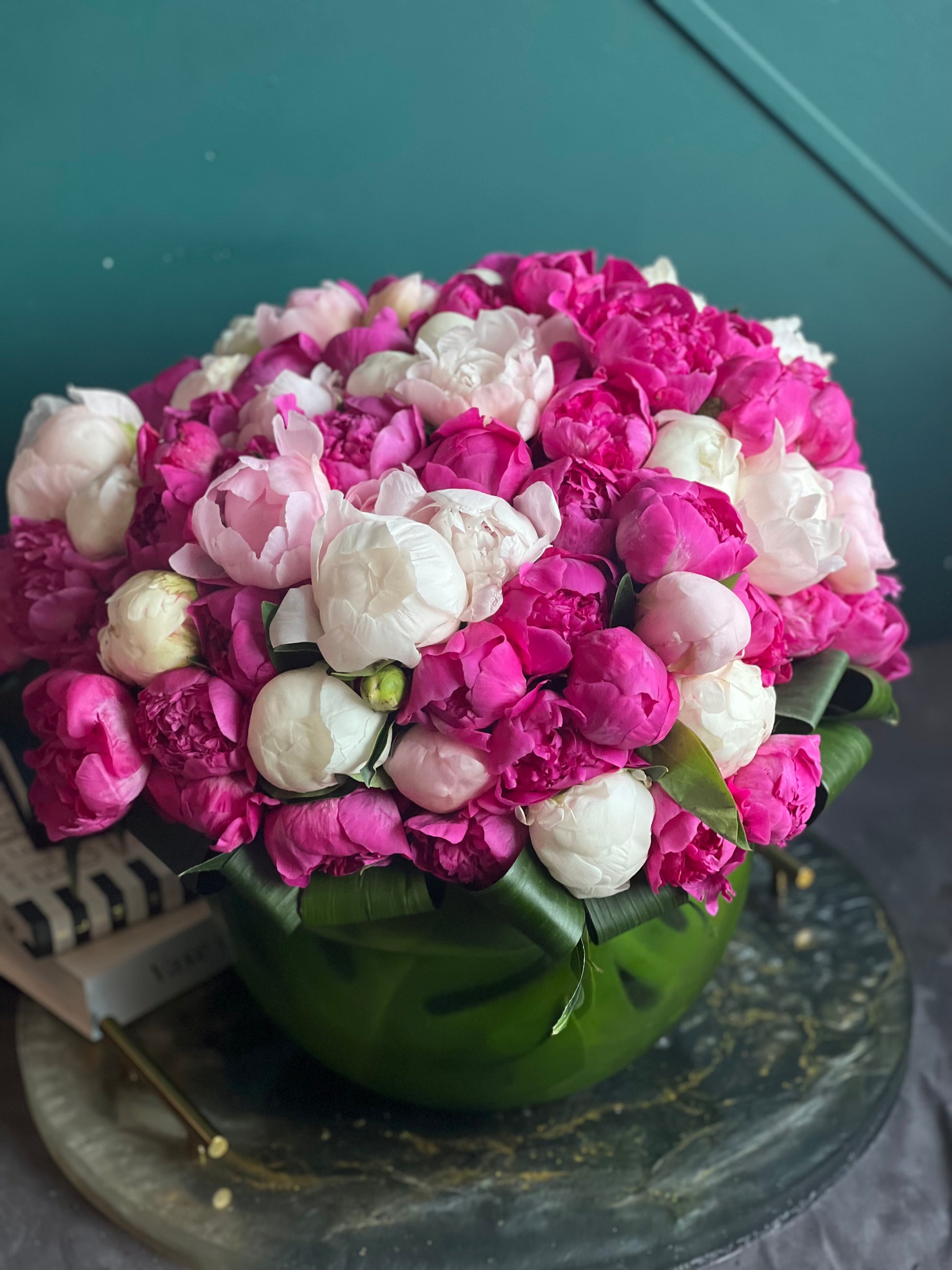 Luxury 100 peonies flower arrangement Miami