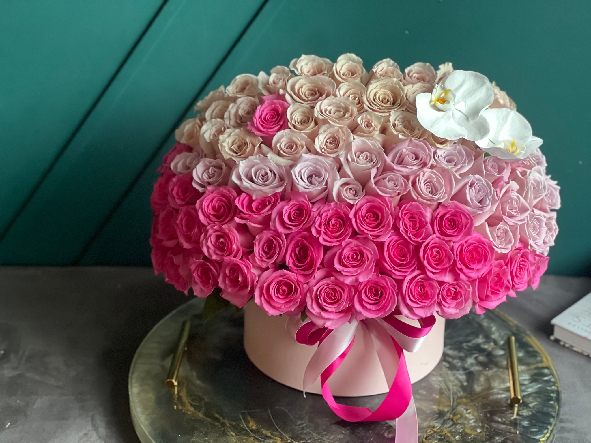 Luxury Flowers Miami 150 roses box for romantic celebrations