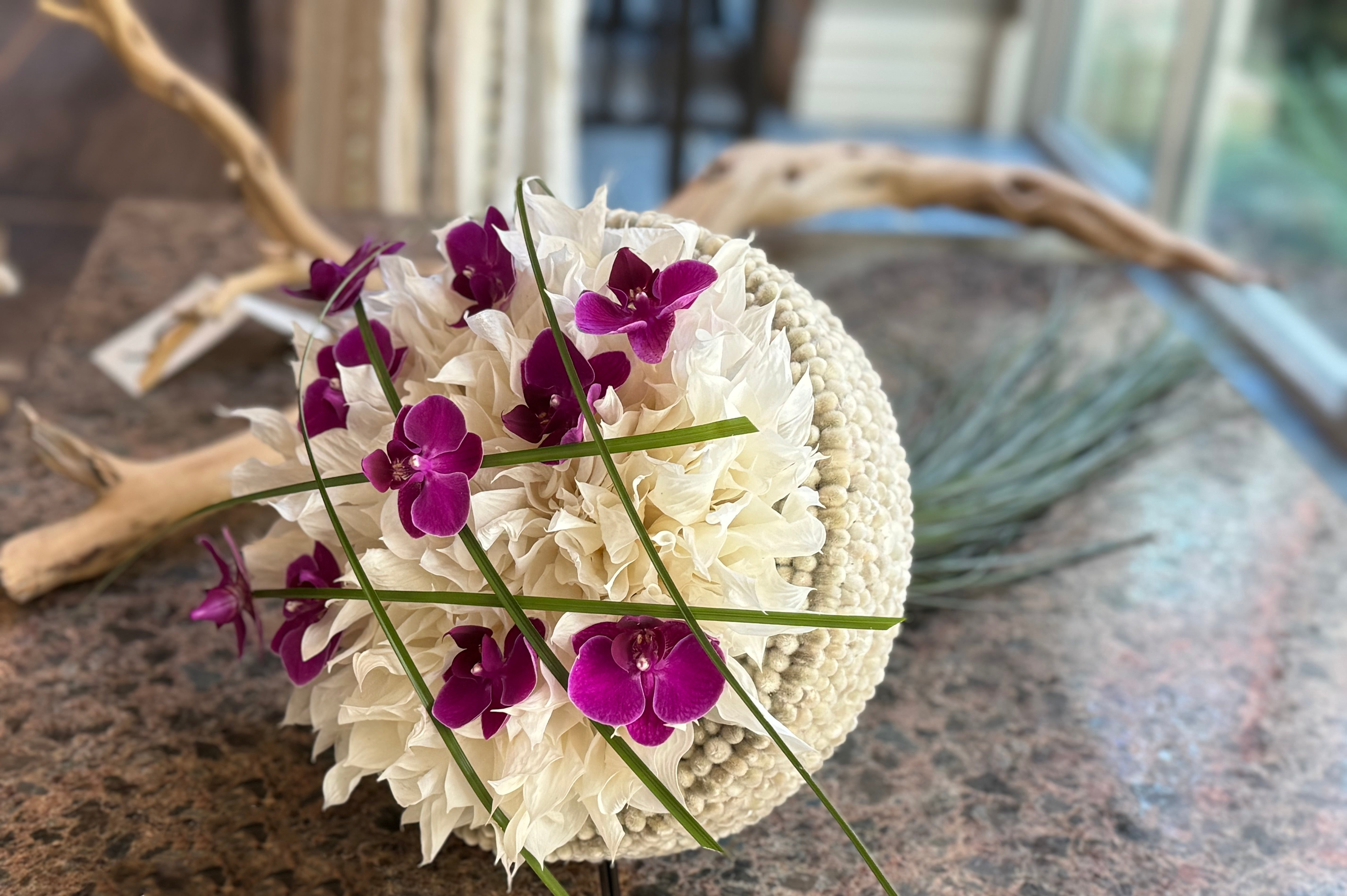 Luxury Phalaenopsis wedding bouquet Miami Beach