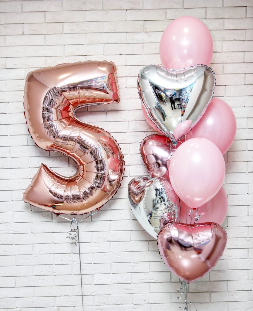 Luxury birthday number balloon bouquet by Luxury Flowers Miami
